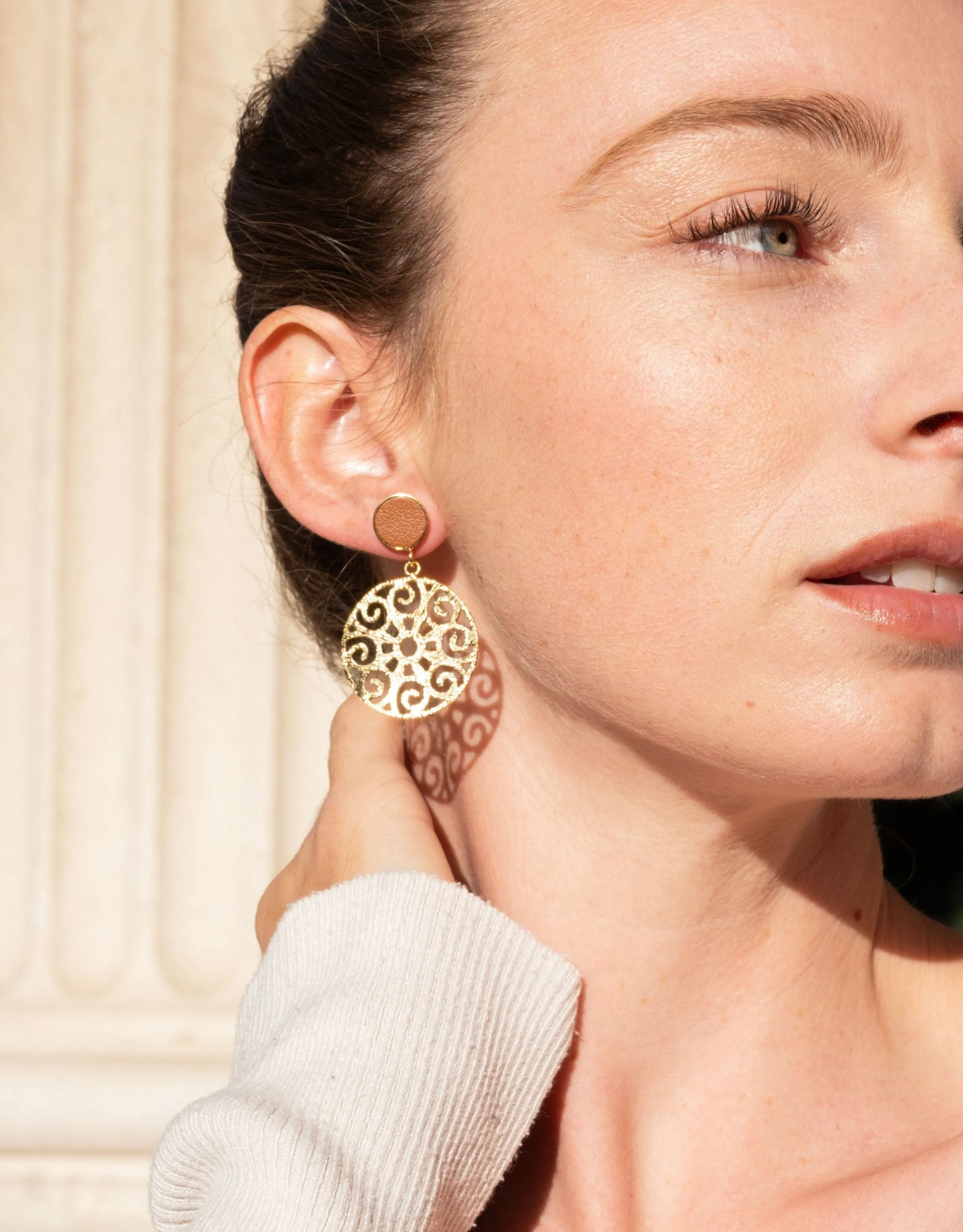 Grace 24ct Gold Plated Stud Earrings | Camel & Gold