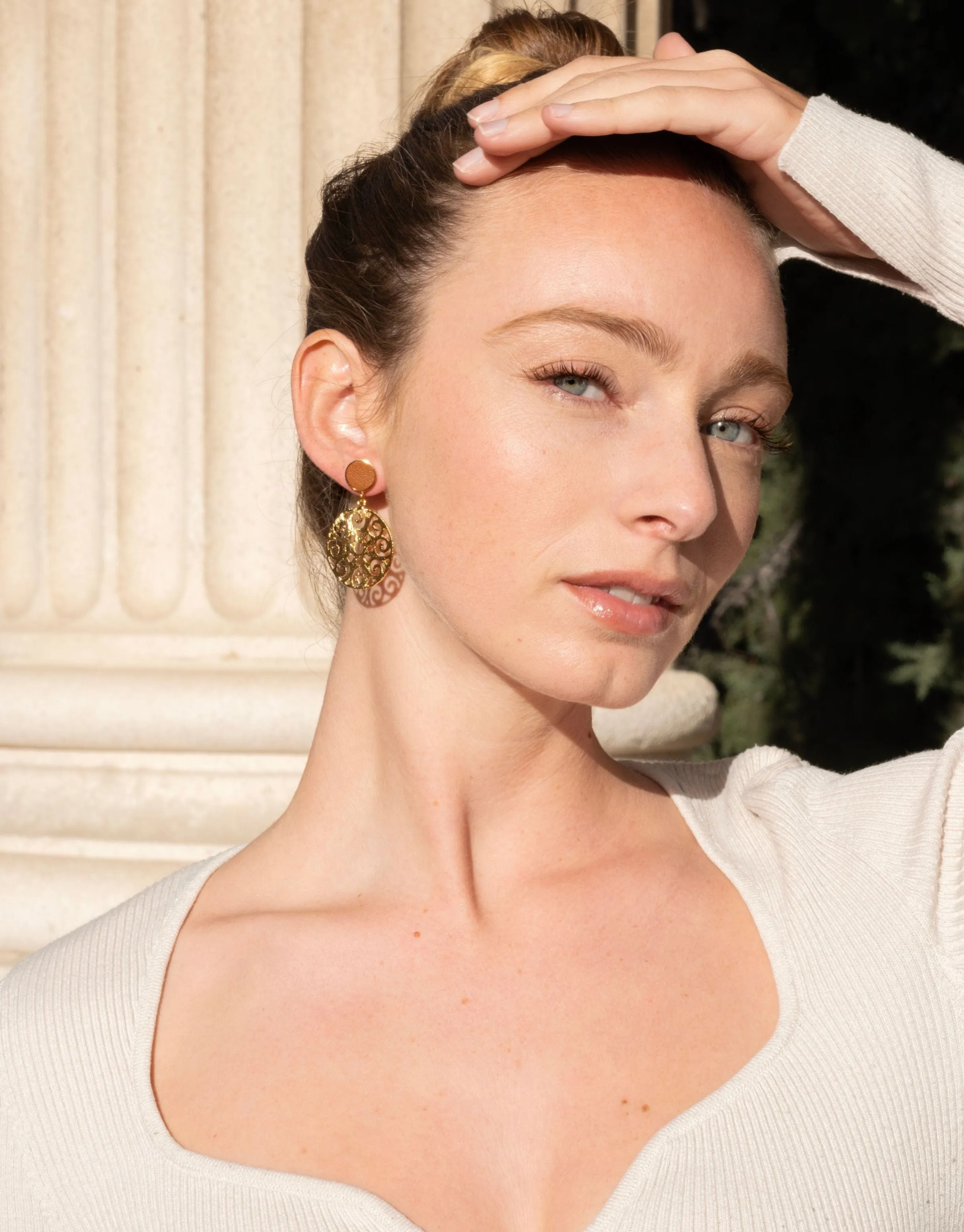 Grace 24ct Gold Plated Stud Earrings | Camel & Gold