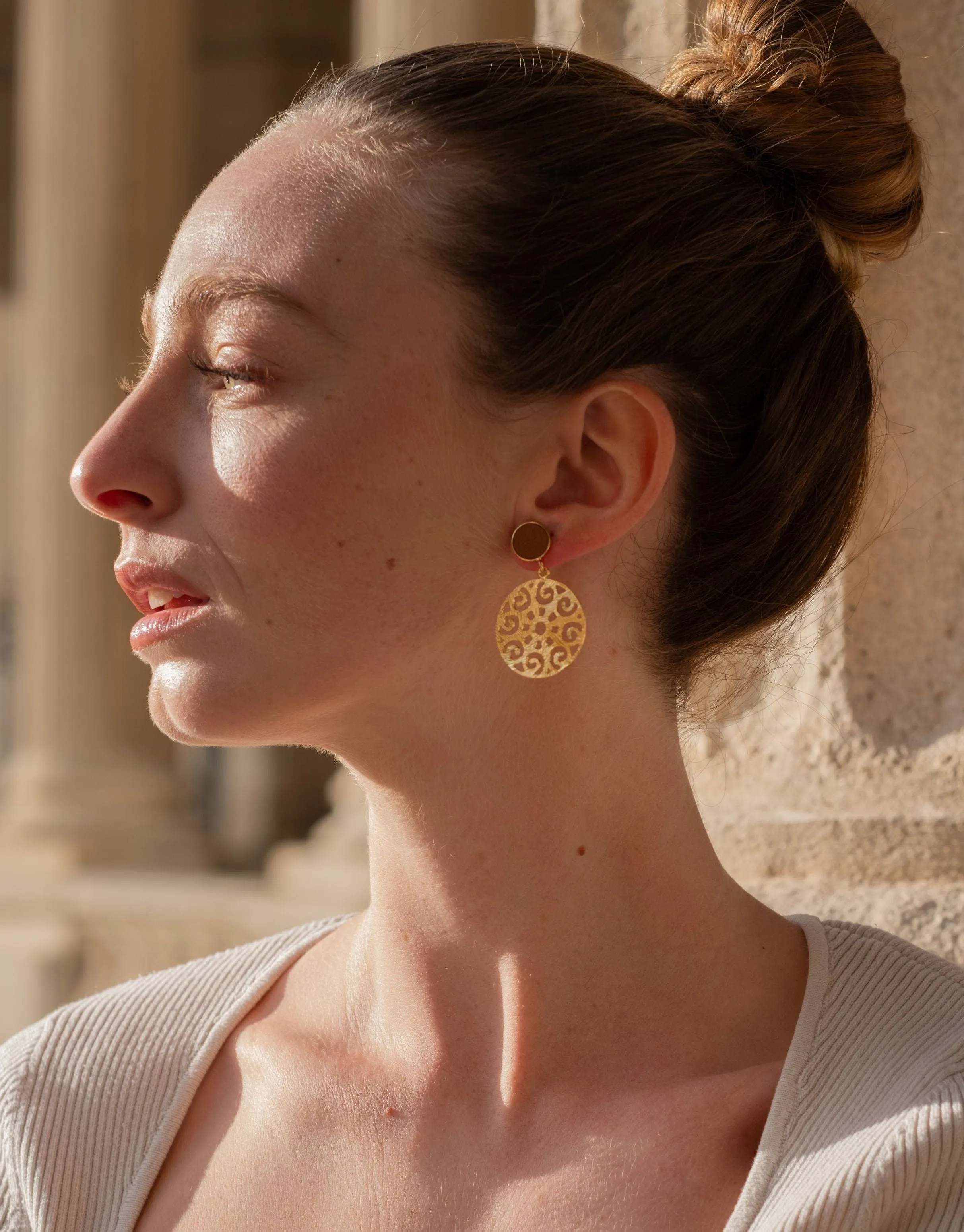 Grace 24ct Gold Plated Stud Earrings | Camel & Gold