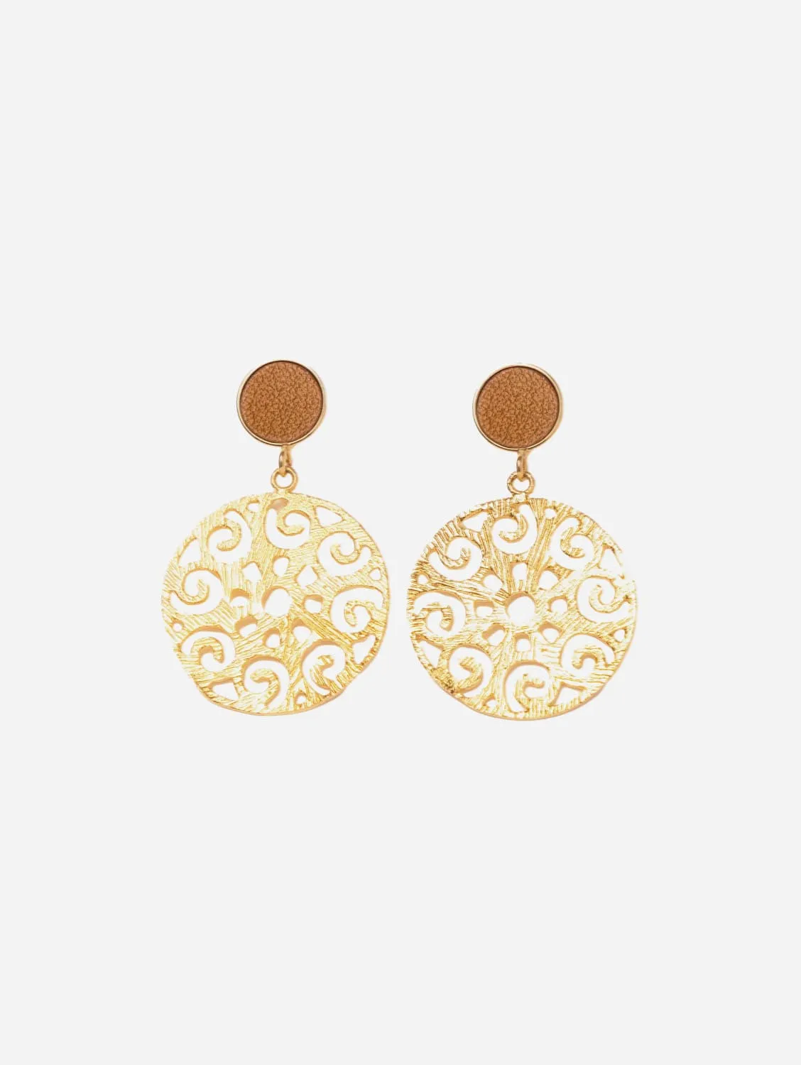 Grace 24ct Gold Plated Stud Earrings | Camel & Gold