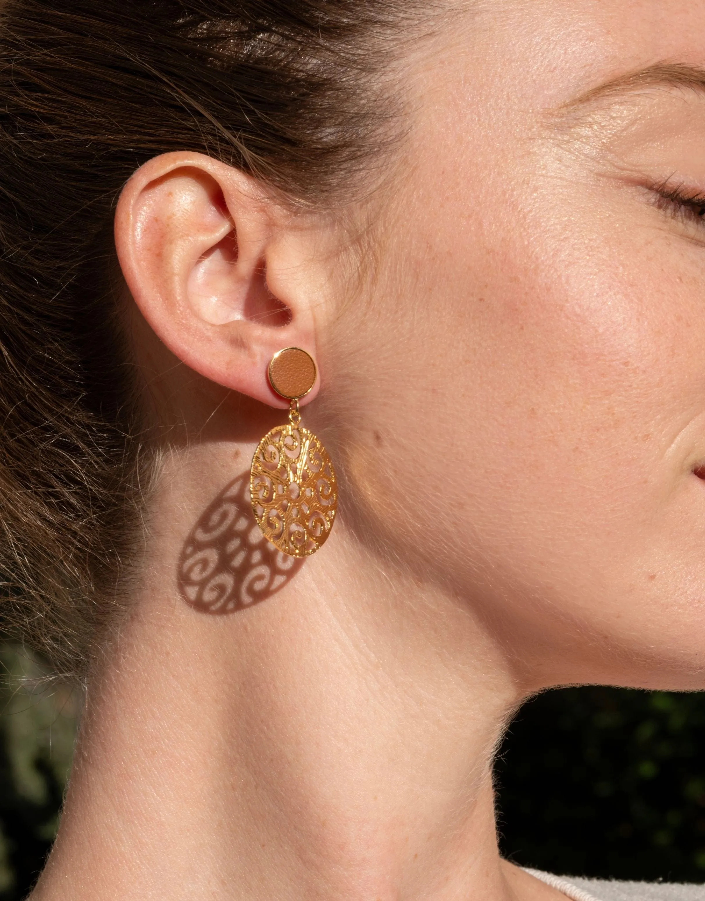 Grace 24ct Gold Plated Stud Earrings | Camel & Gold
