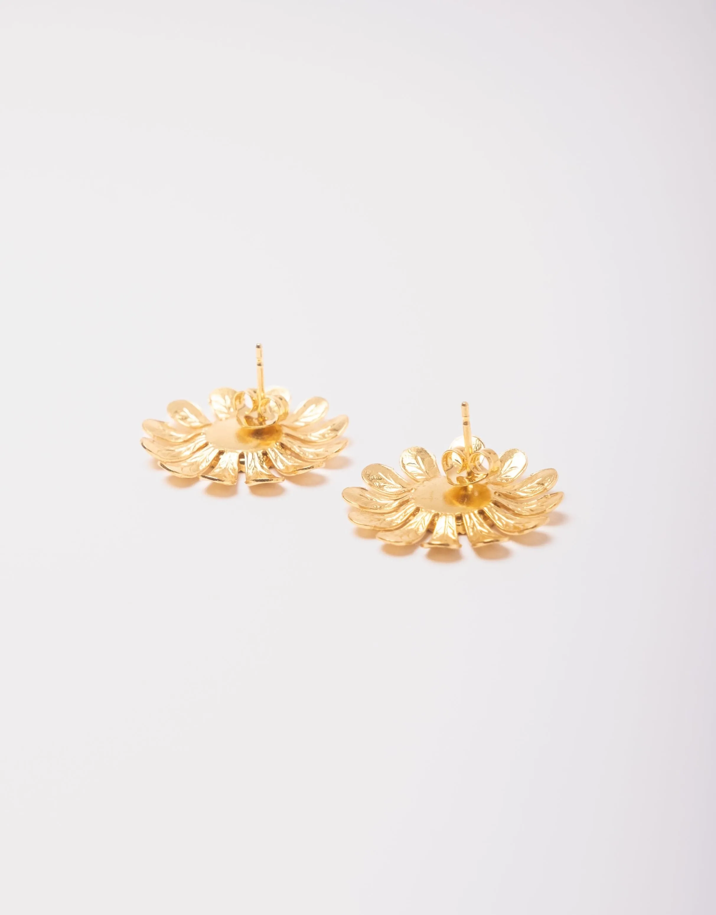 Margaret 24ct Gold Plated Stud Earrings | Black & Gold